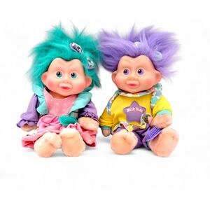 Vtg 1991 Applause Collectible 12" Magic Troll Baby Plush‎ Bundle Troll Lot